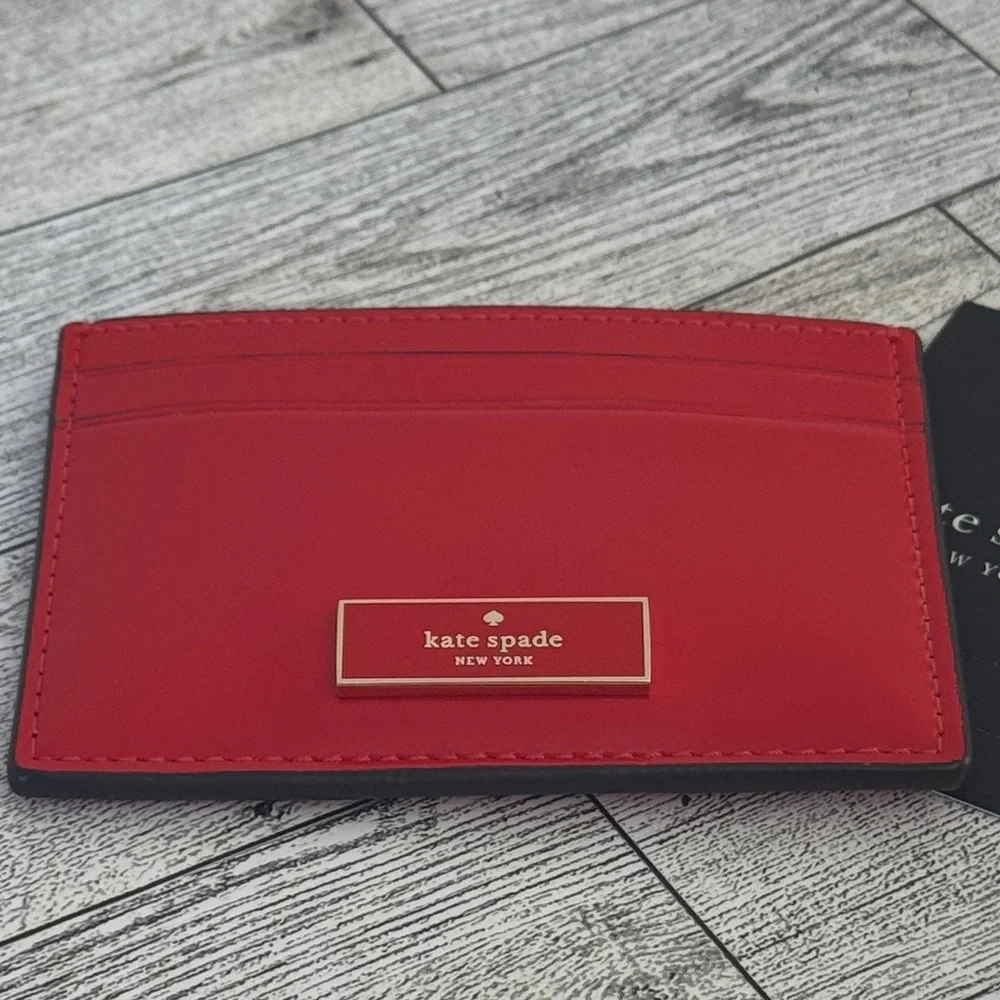Kate Spade Bridget Red Patent Slim Card Wallet NWT